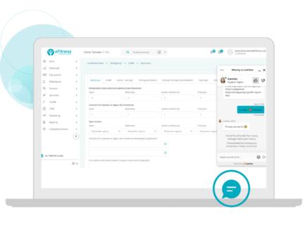 LIVE CHAT in the eFitness system